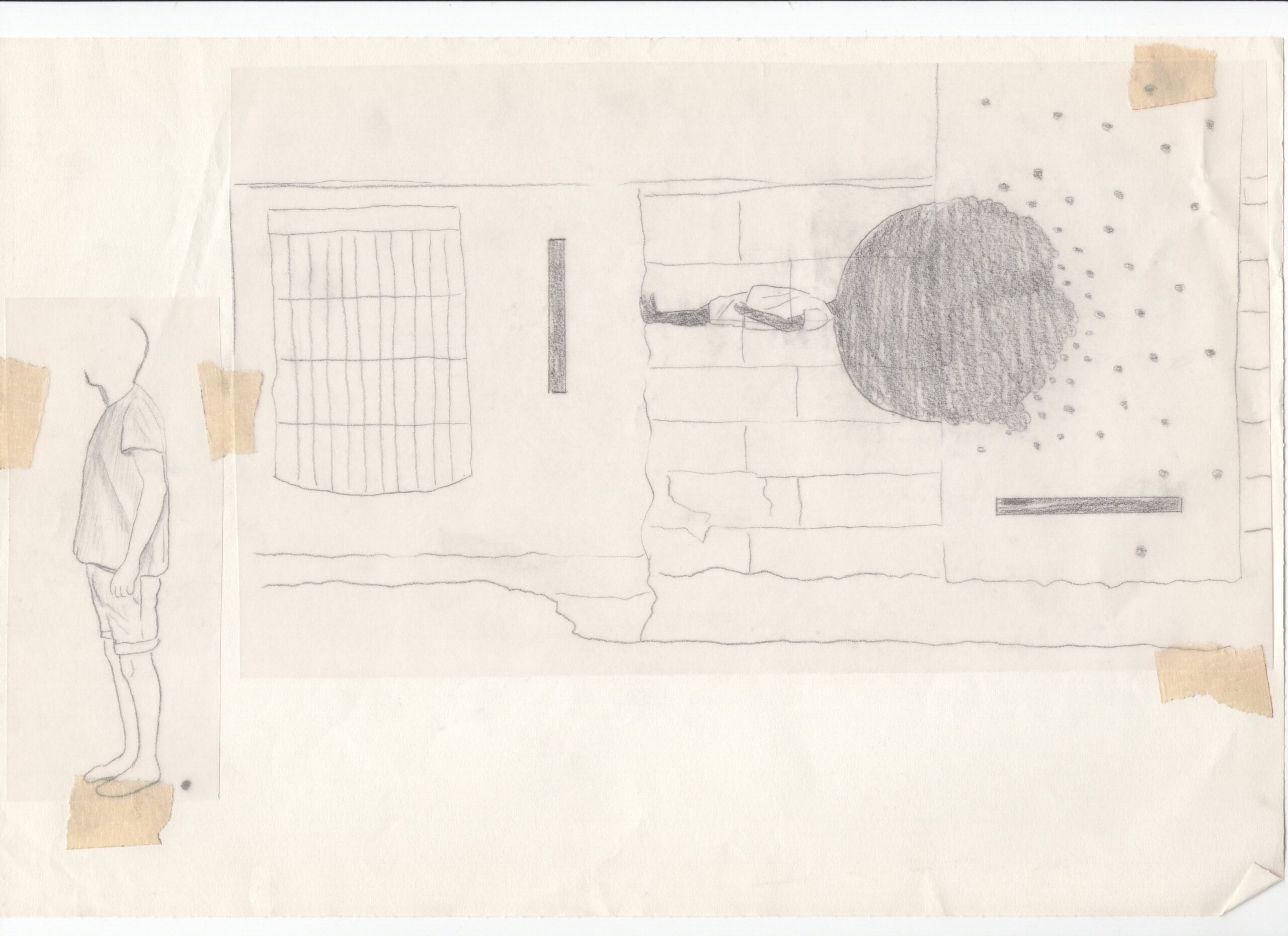 Estudios para murales, 2013-2017, Dibujo sobre distintos papeles. Medidas variables.