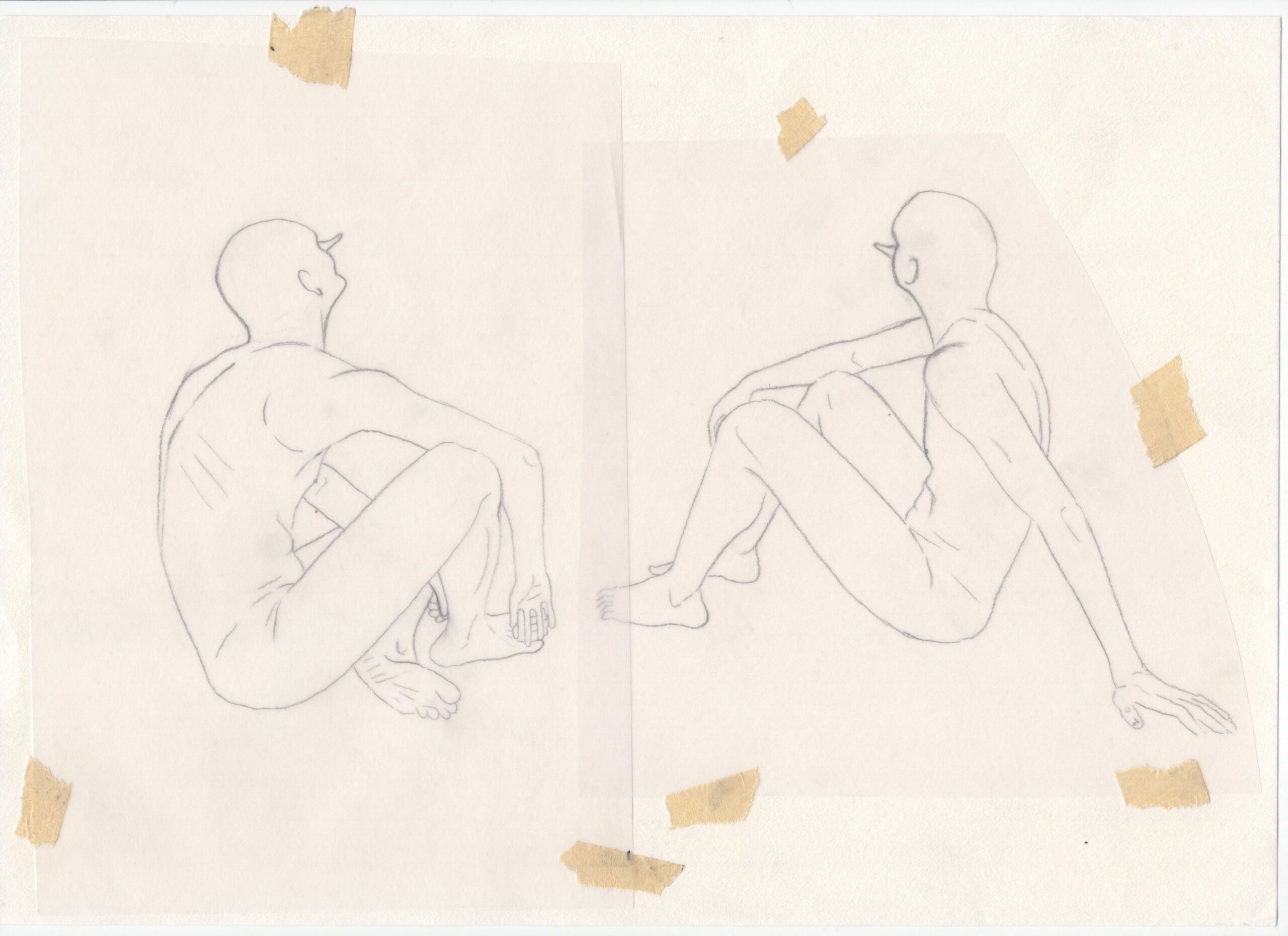 Estudios para murales, 2013-2017, Dibujo sobre distintos papeles. Medidas variables.