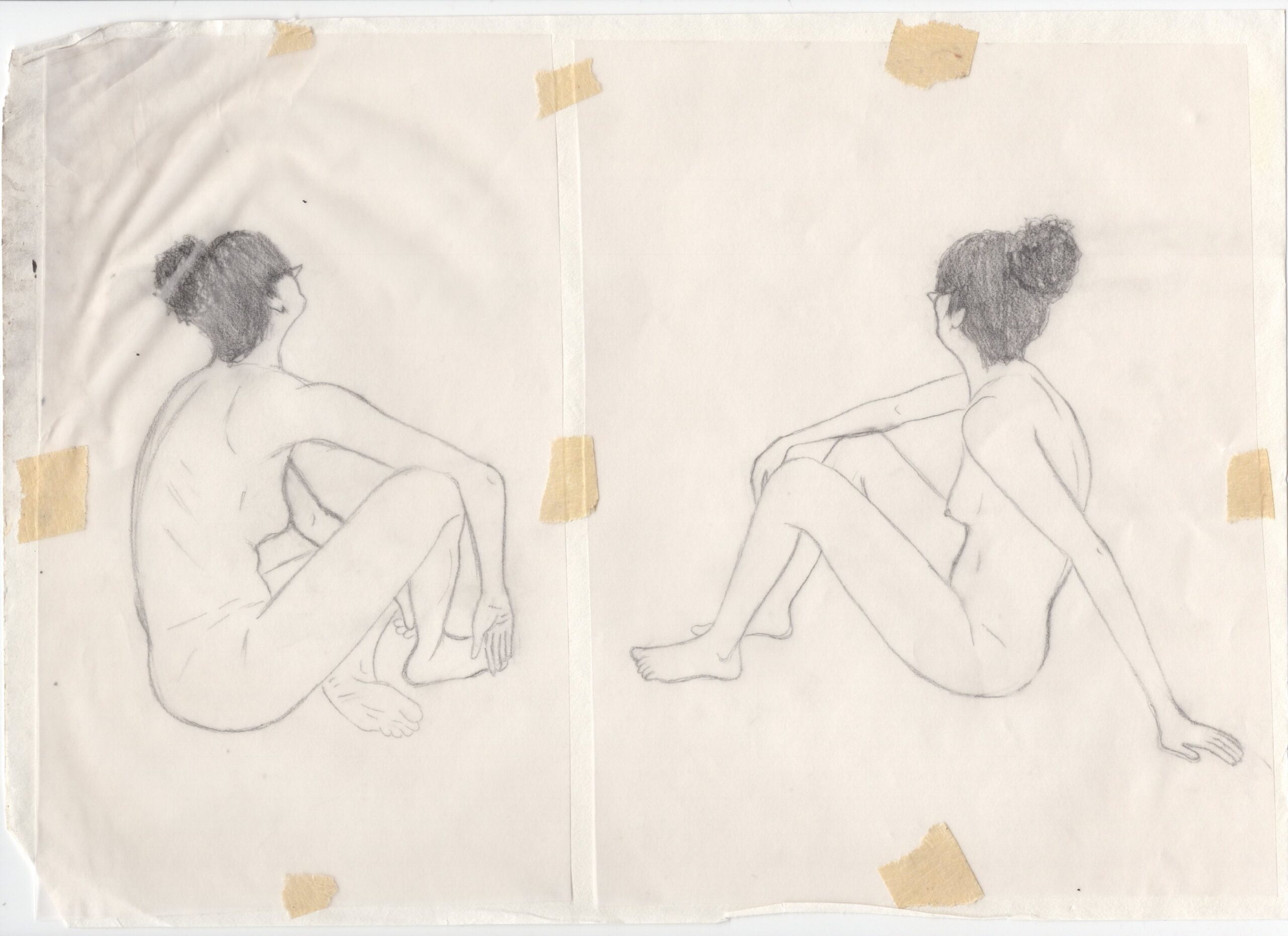 Estudios para murales, 2013-2017, Dibujo sobre distintos papeles. Medidas variables.