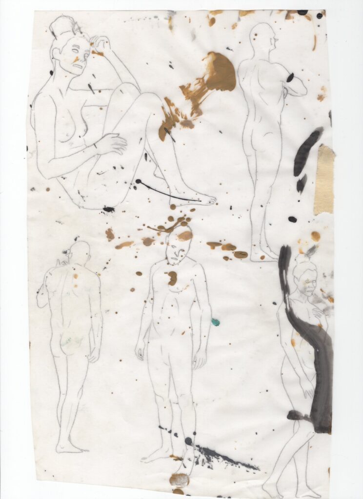 Estudios para murales, 2013-2017, Dibujo sobre distintos papeles. Medidas variables.