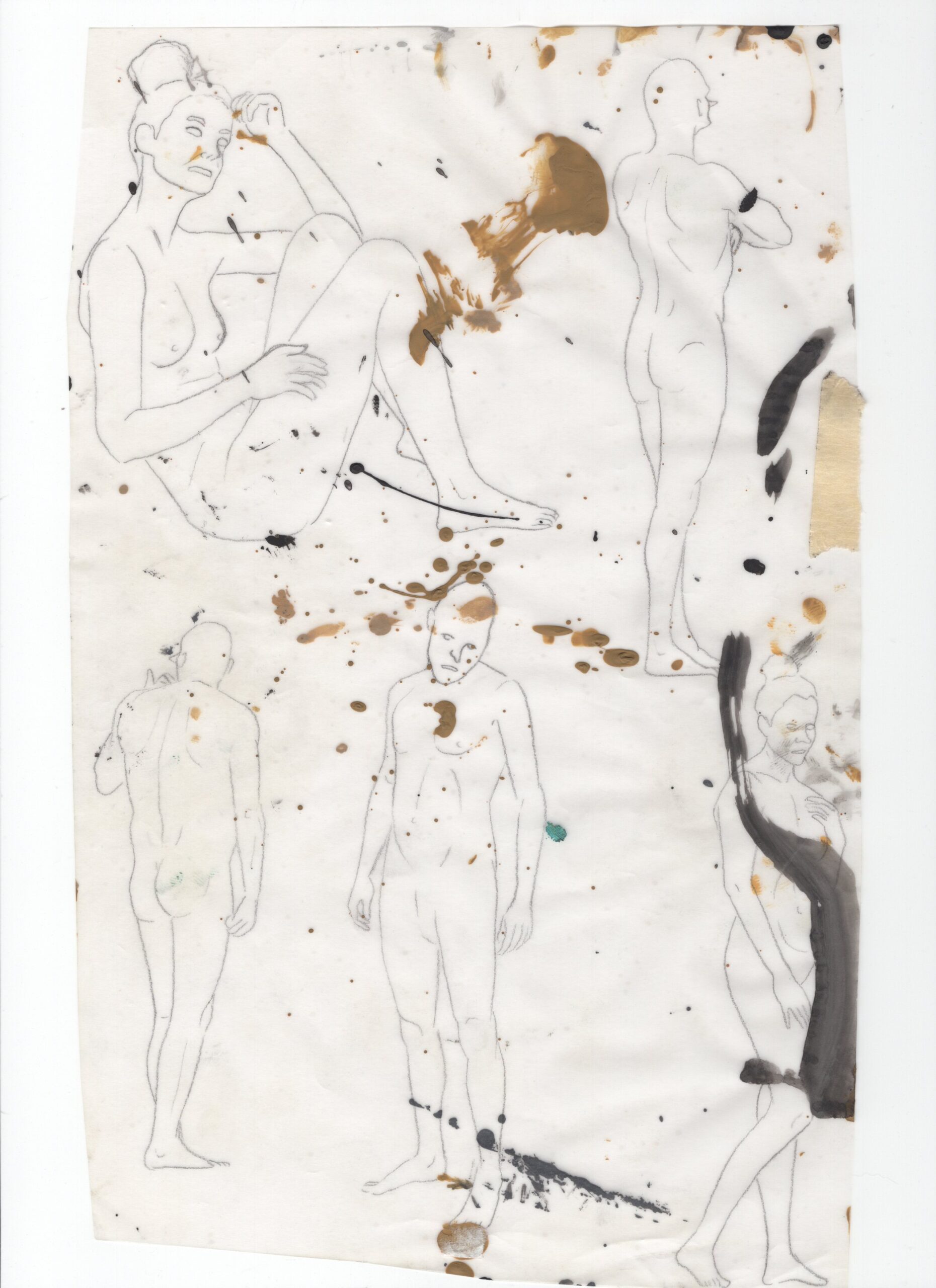Estudios para murales, 2013-2017, Dibujo sobre distintos papeles. Medidas variables.