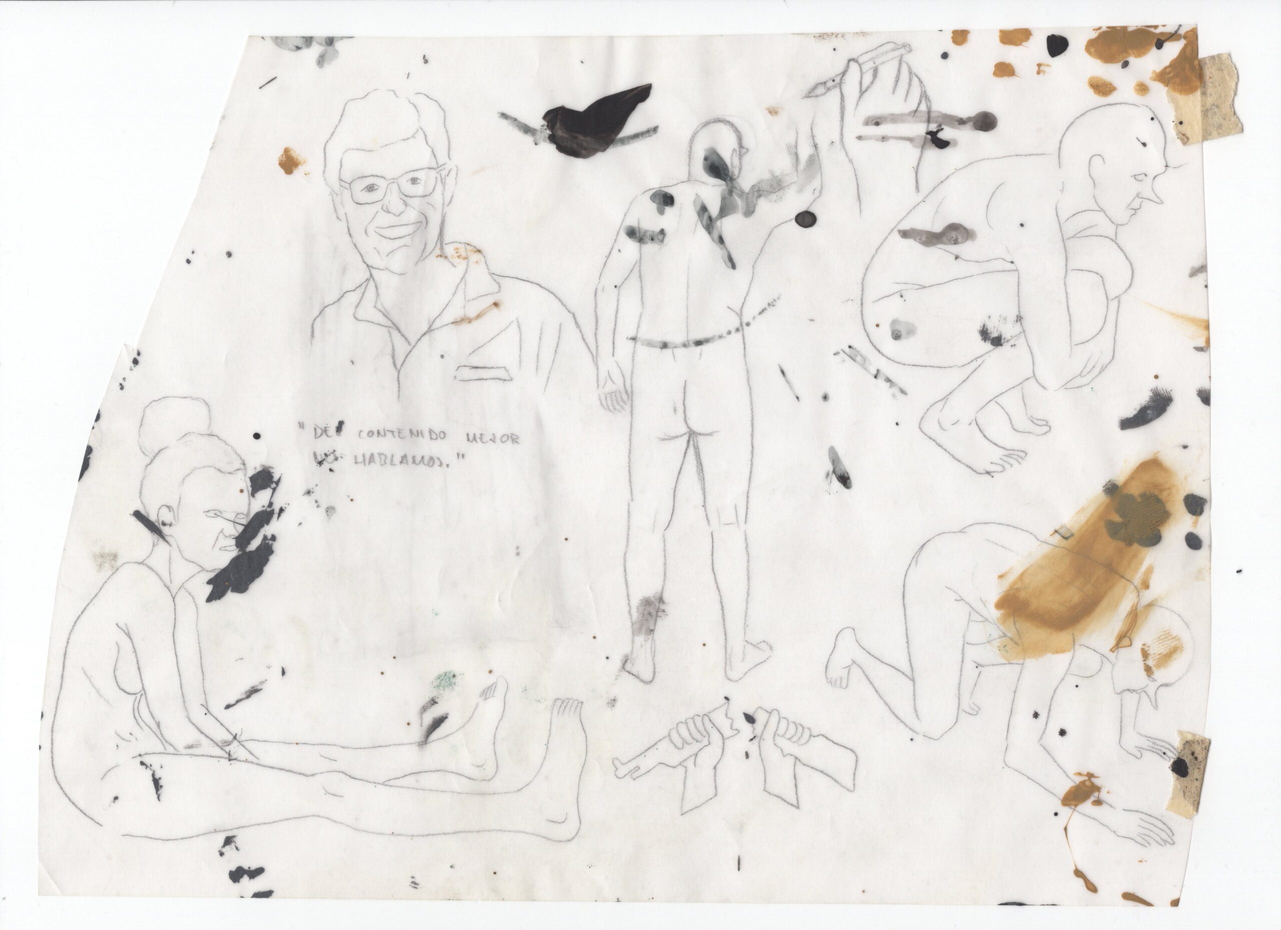 Estudios para murales, 2013-2017, Dibujo sobre distintos papeles. Medidas variables.