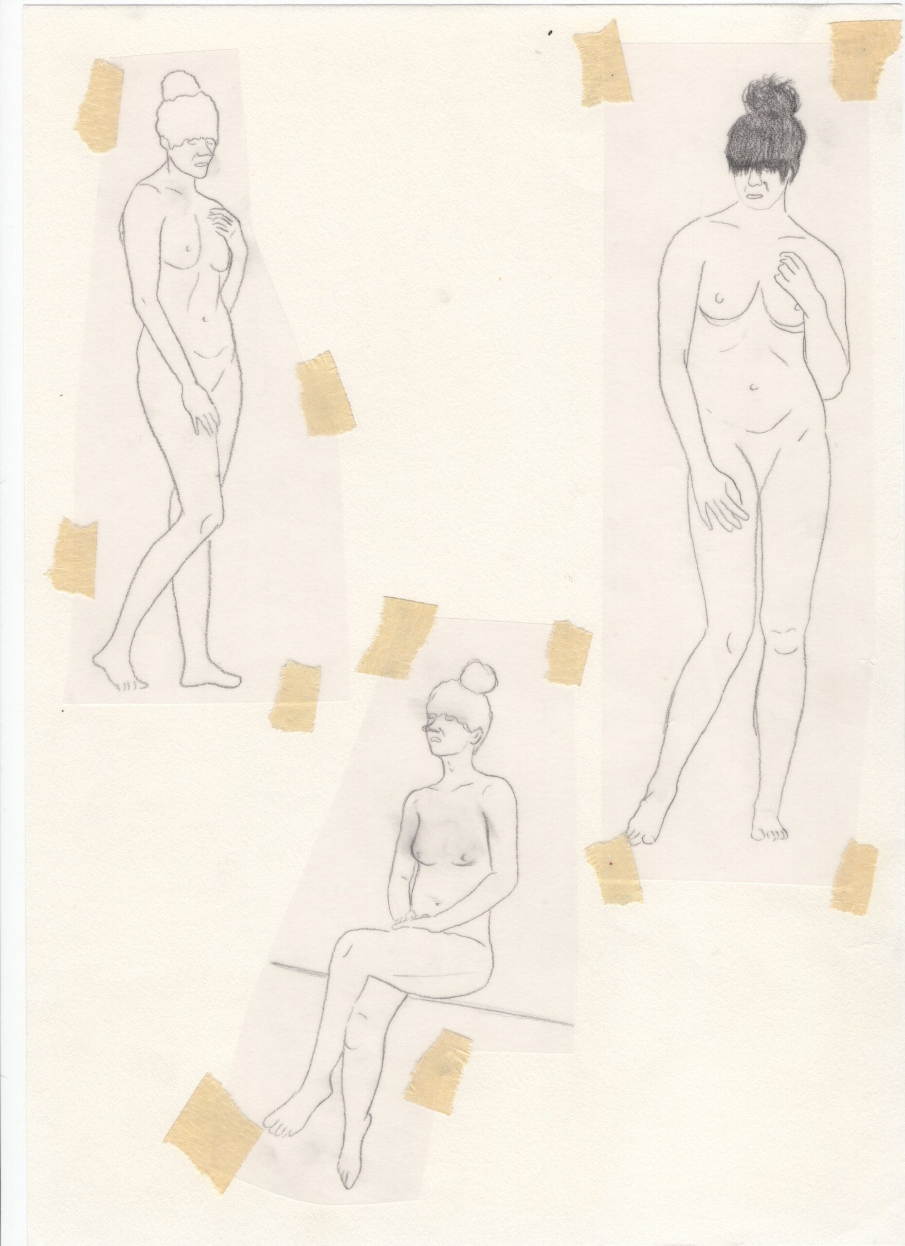 Estudios para murales, 2013-2017, Dibujo sobre distintos papeles. Medidas variables.