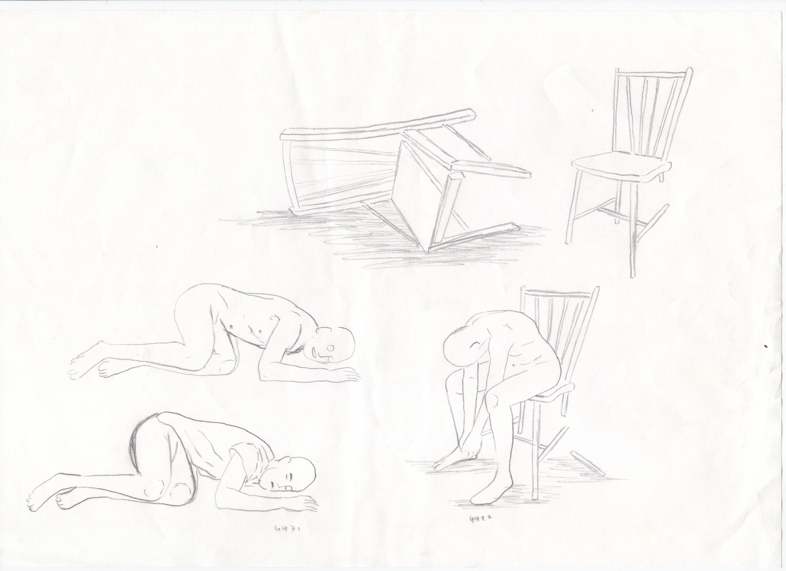 Estudios para murales, 2013-2017, Dibujo sobre distintos papeles. Medidas variables.