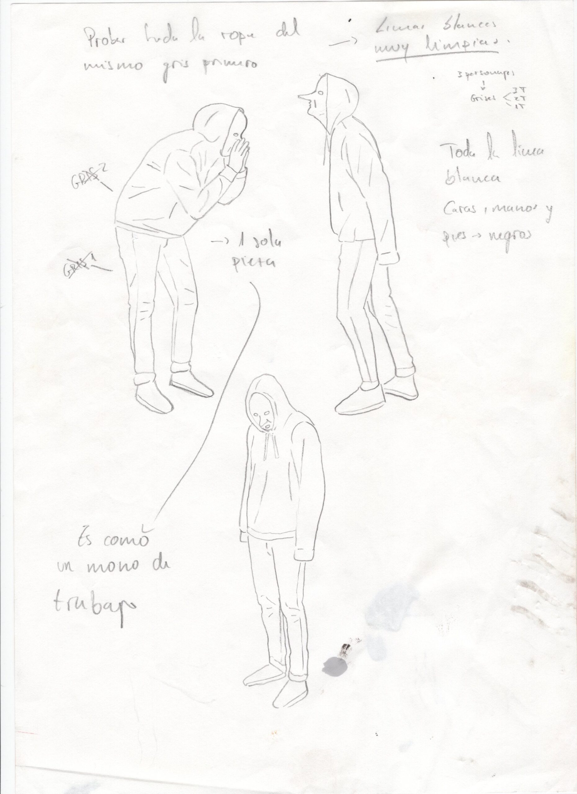 Estudios para murales, 2013-2017, Dibujo sobre distintos papeles. Medidas variables.