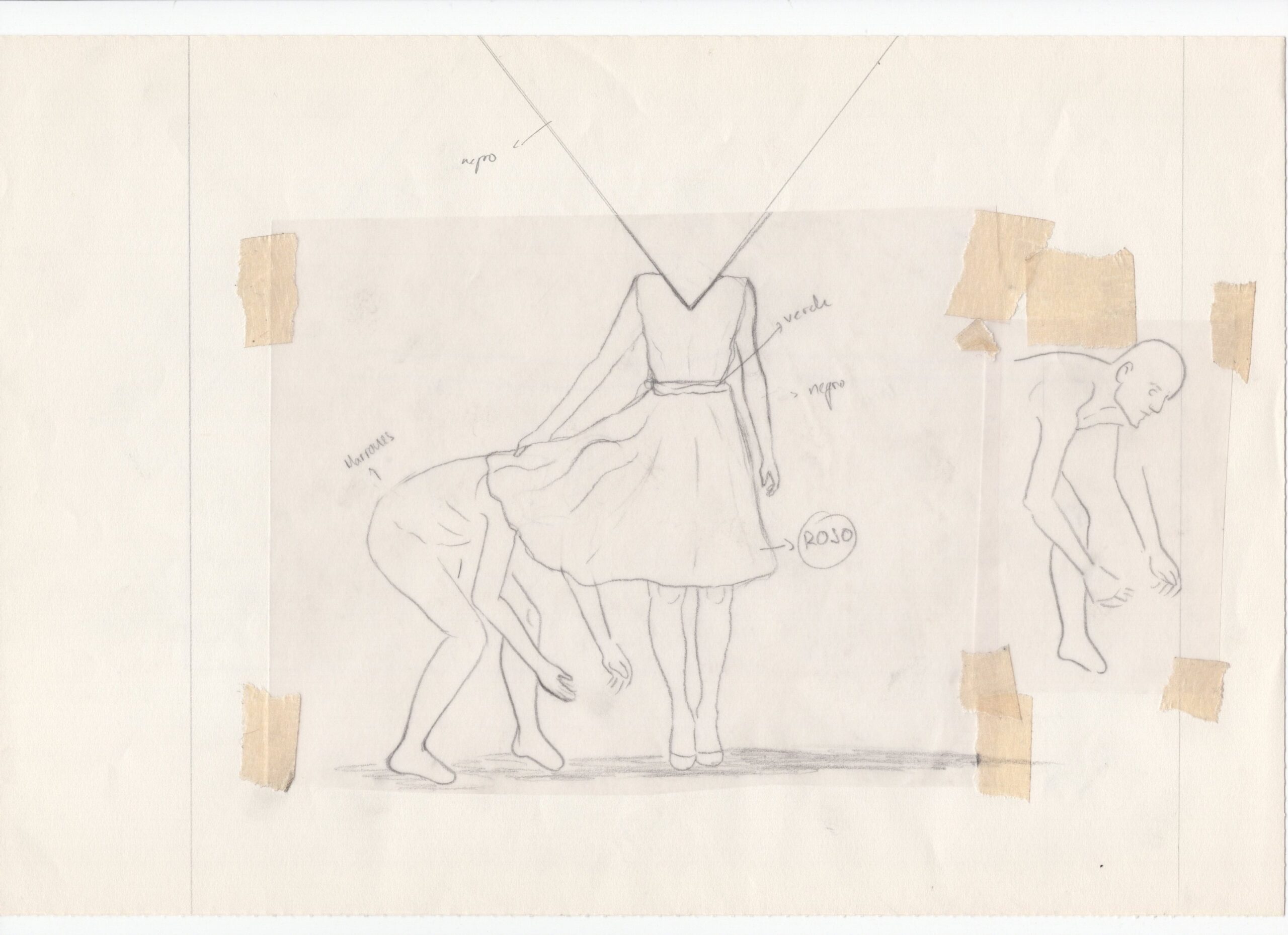 Estudios para murales, 2013-2017, Dibujo sobre distintos papeles. Medidas variables.