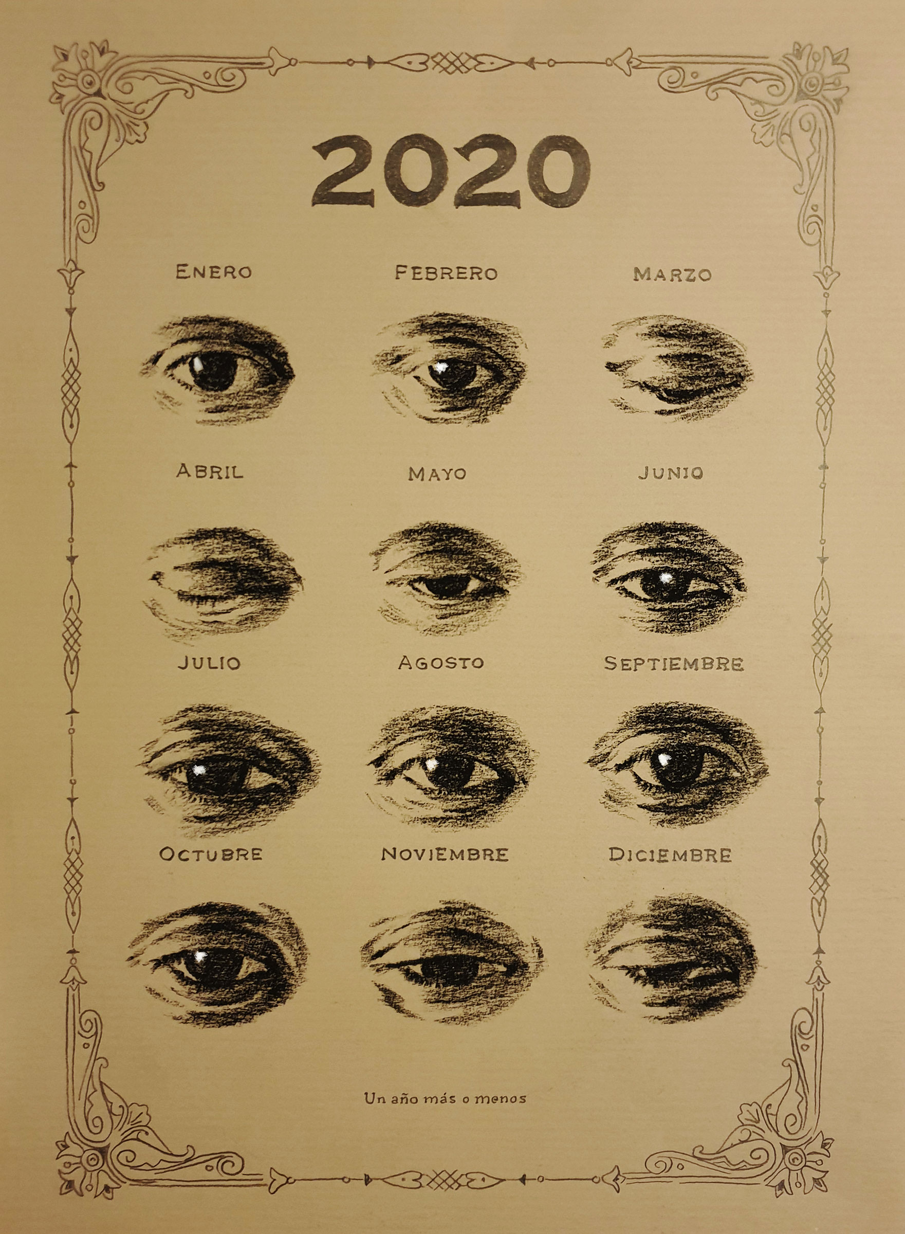 Confinamiento, 2018-2020, Dibujo sobre papel. Medidas variables. 2020