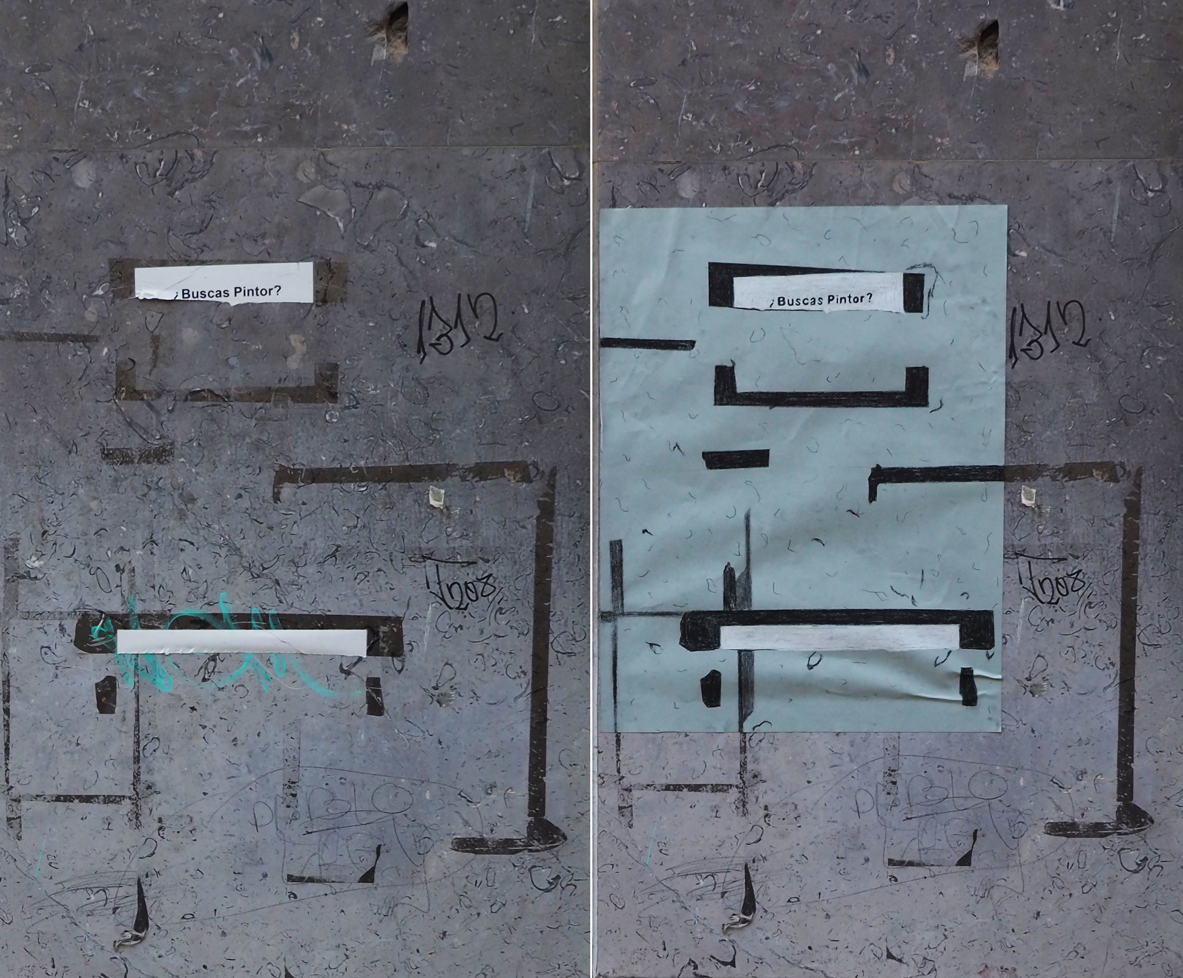 Sobre la huella, 2021-2024, Dibujo sobre papel. Málaga, 2021