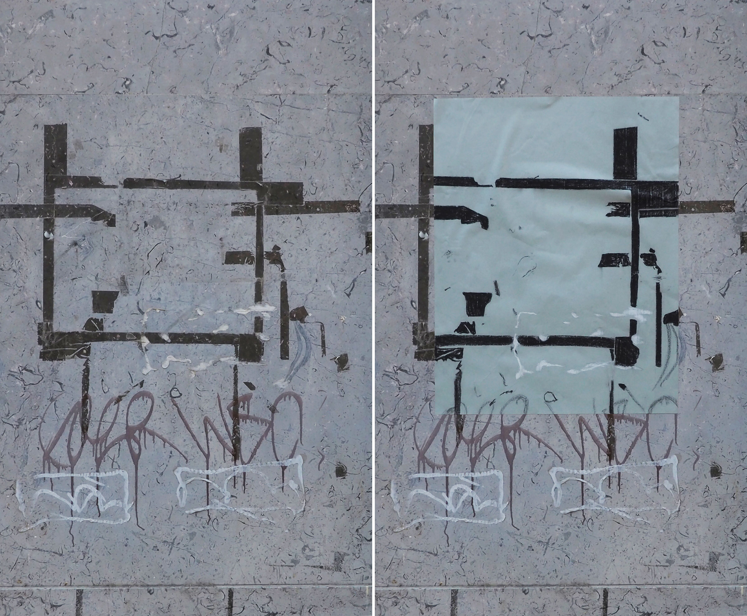 Sobre la huella, 2021-2024, Dibujo sobre papel. Málaga, 2021