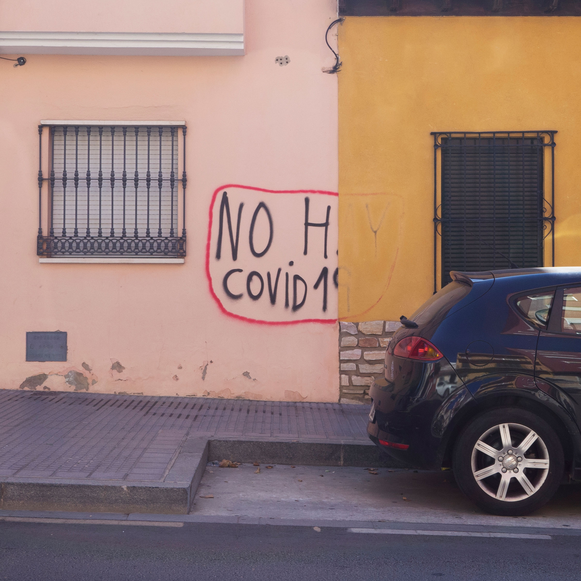 (No) hay covid, 2021-2024, Acrílico sobre lienzo y documentación fotográfica. Málaga, 2021