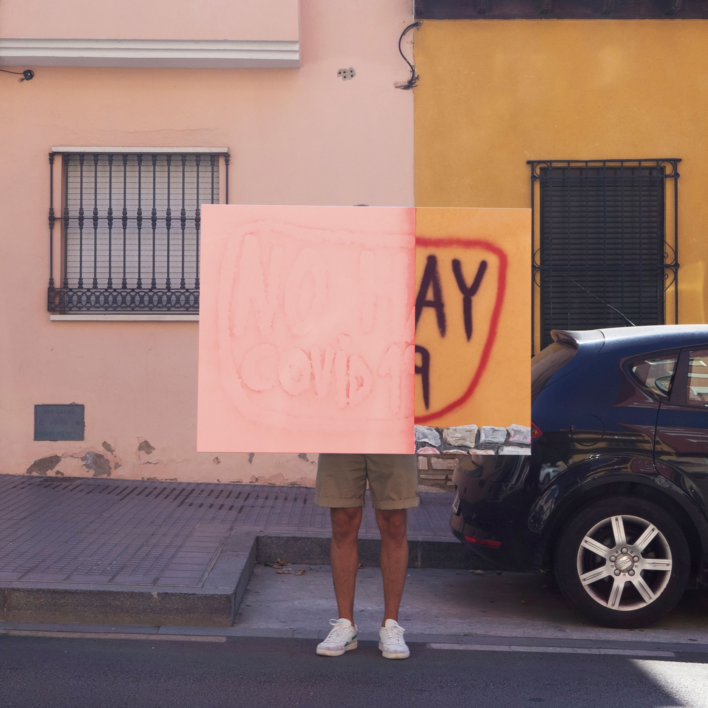 (No) hay covid, 2021-2024, Acrílico sobre lienzo y documentación fotográfica. Málaga, 2021