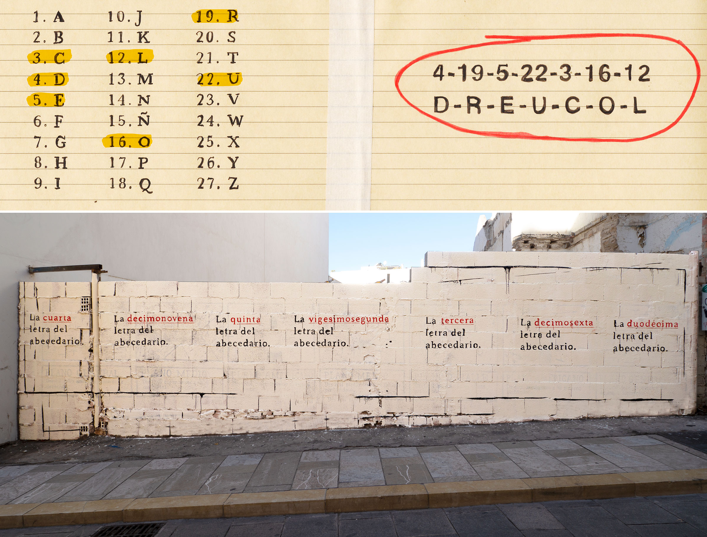 Números ordinales, 2021-2024, Pintura mural. Málaga, 2021