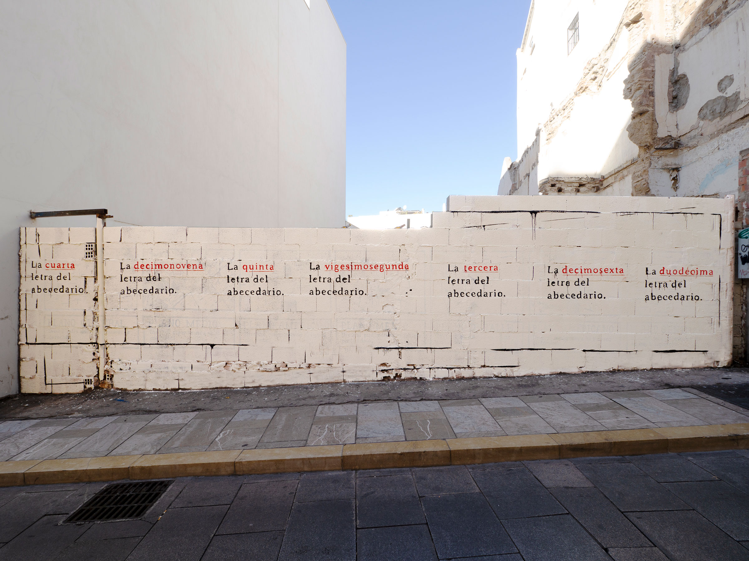 Números ordinales, 2021-2024, Pintura mural. Málaga, 2021